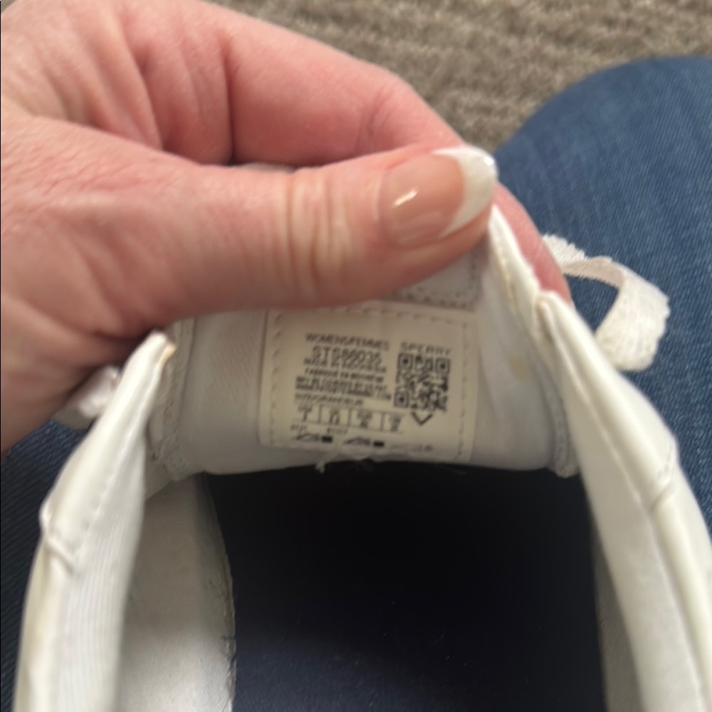 Sperry Women's White Leather Top-sider Sneakers - Picture 6 of 9